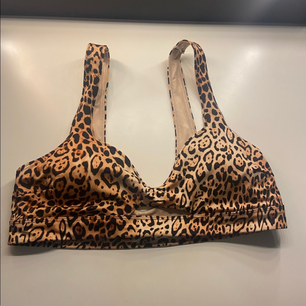 Brand new victoria secret bikini top worn 1x cheetah print super flattering